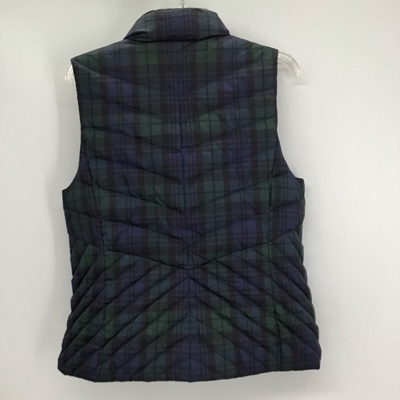 Talbot’s Women’s Tartan Plaid Down Filled Puffer Vest Warm Cozy Size Medium - Picture 3 of 5